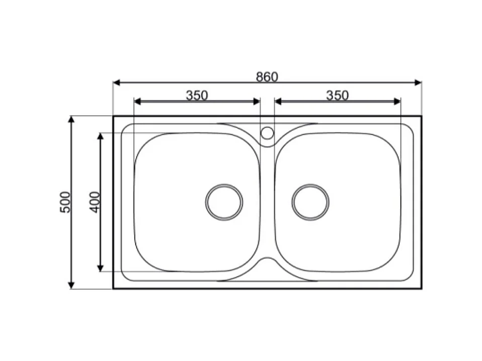 Lavello incasso cucina acciaio 86x50 due vasche MP862V