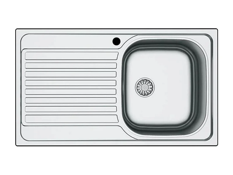 Lavello incasso cucina acciaio 86x50 cm una vasca e gocciolatoio sinistro SA278SX