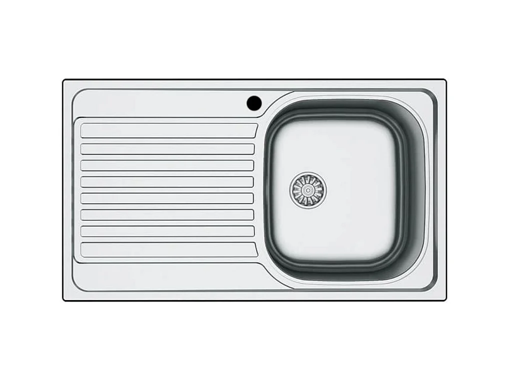 Lavello incasso cucina acciaio 86x50 cm una vasca e gocciolatoio sinistro SA278SX