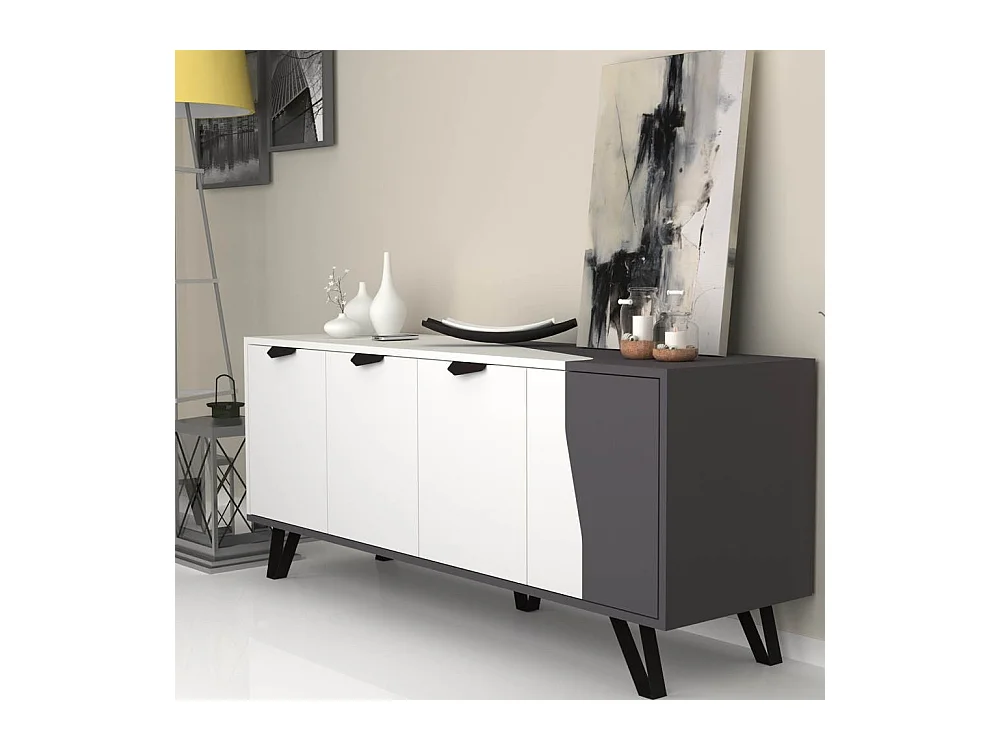 Madia Jasmine 4 ante 160x45x63H colore bianco ghisa