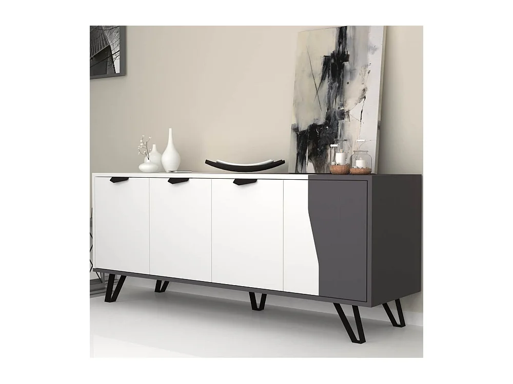 Madia Jasmine 4 ante 160x45x63H colore bianco ghisa