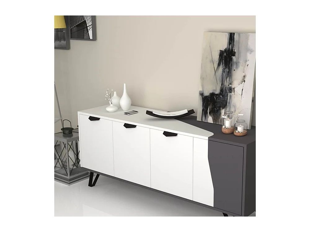 Madia Jasmine 4 ante 160x45x63H colore bianco ghisa