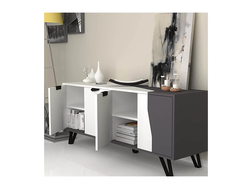 Madia Jasmine 4 ante 160x45x63H colore bianco ghisa