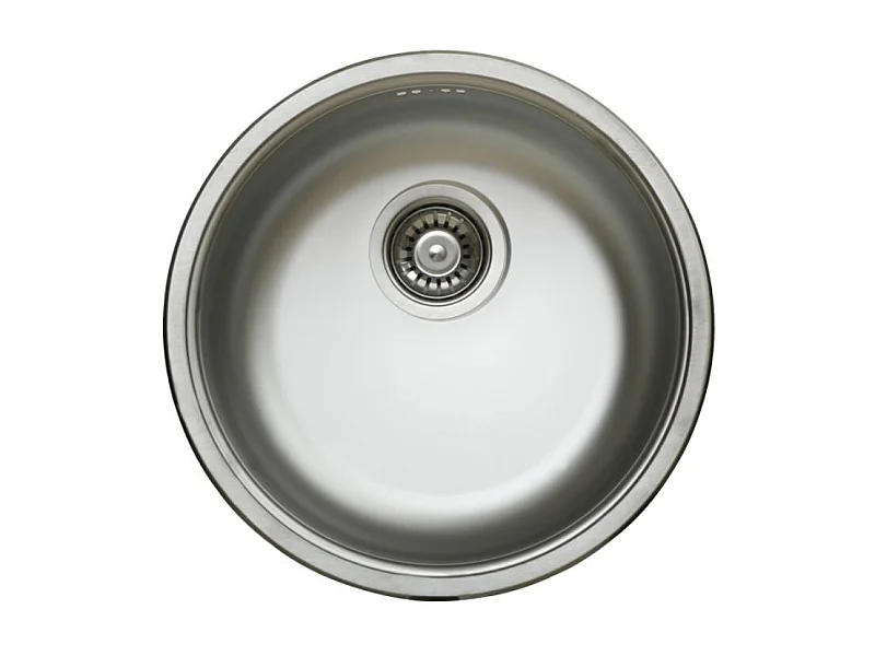 Samet, Lavello Cucina 1 Vasca 43,5x17 cm a Incasso, Modello Rondò EC192 a Pozzetto in Acciaio Inox Satinato