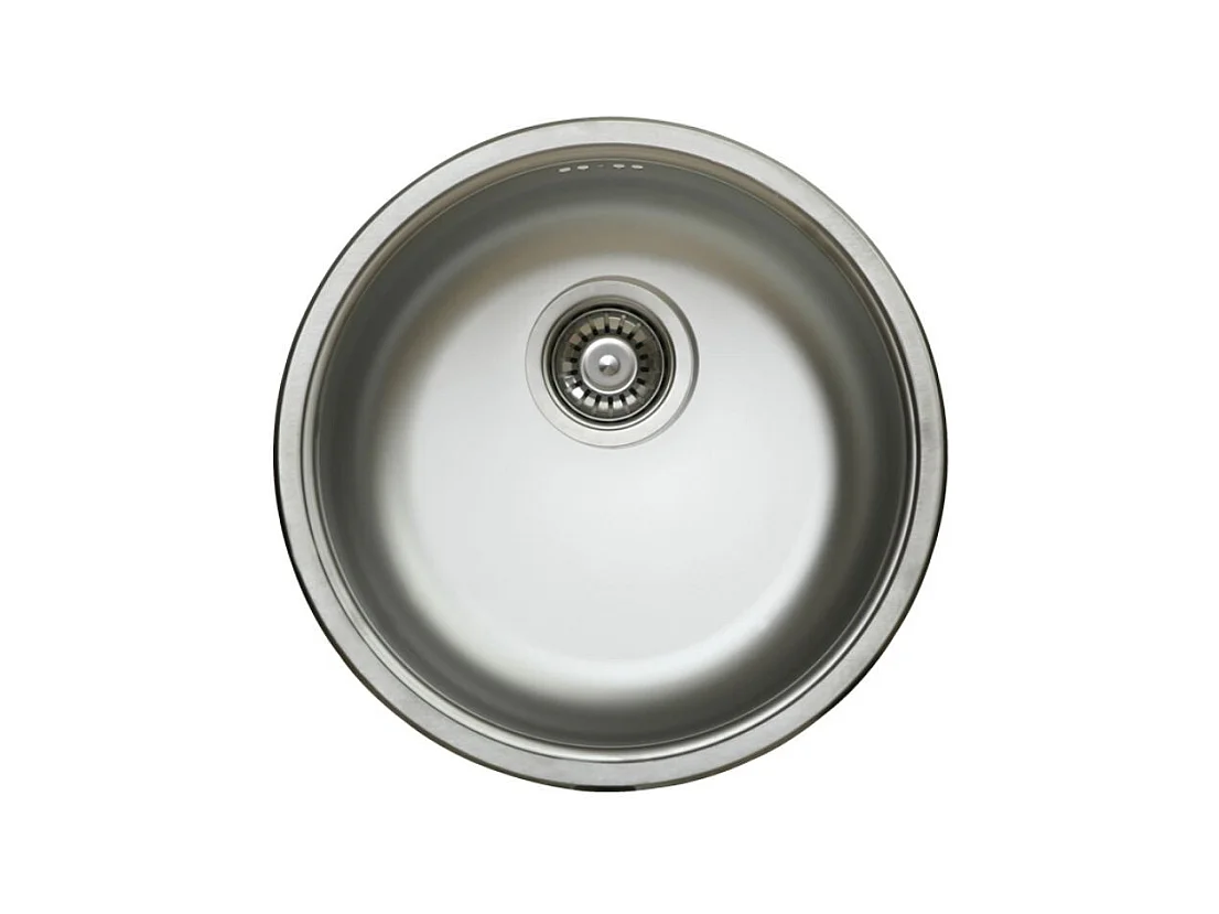 Samet, Lavello Cucina 1 Vasca 43,5x17 cm a Incasso, Modello Rondò EC192 a Pozzetto in Acciaio Inox Satinato