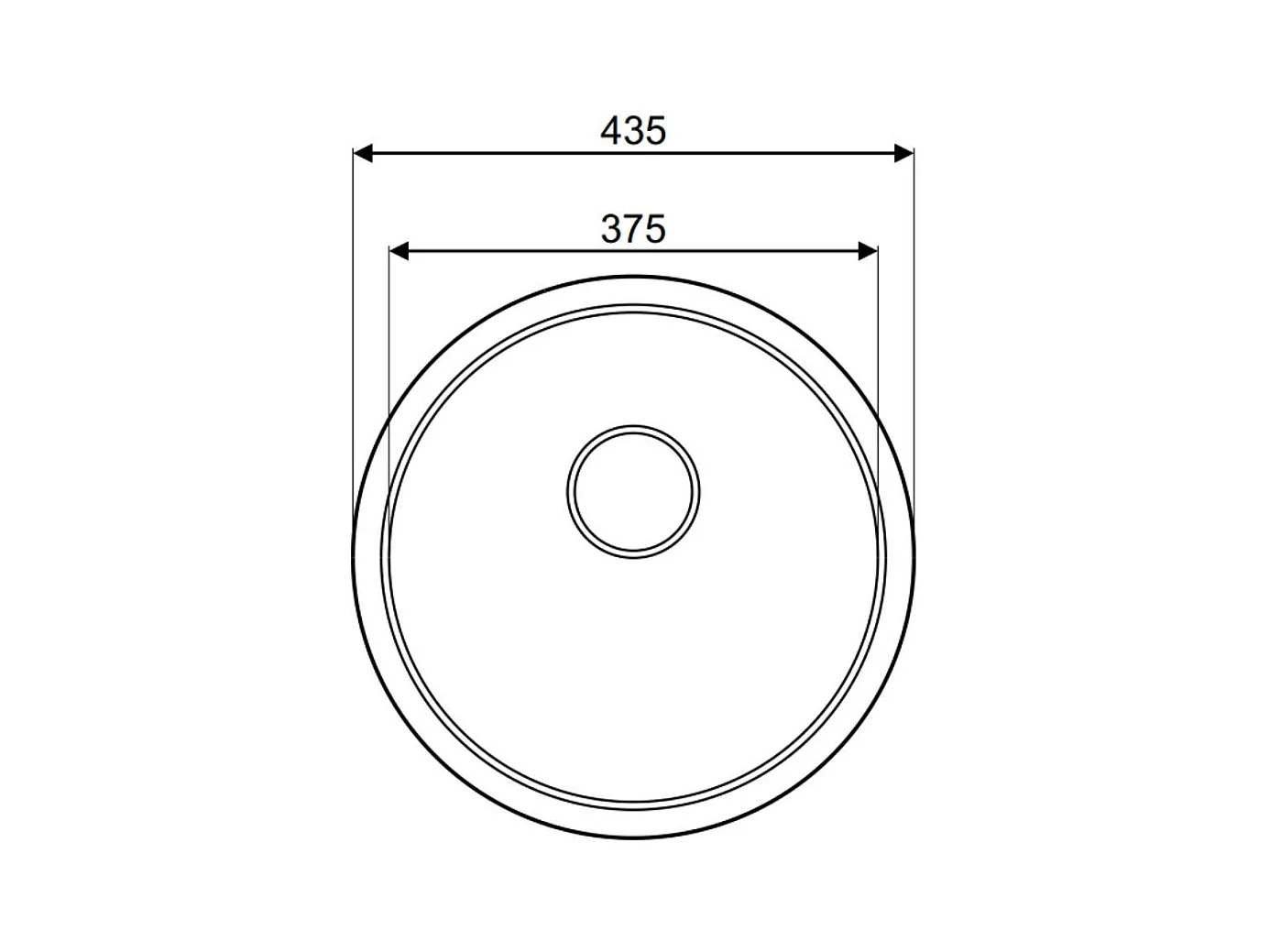 Samet, Lavello Cucina 1 Vasca 43,5x17 cm a Incasso, Modello Rondò EC192 a Pozzetto in Acciaio Inox Satinato