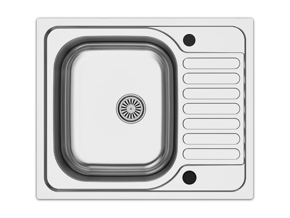 Lavello incasso acciaio cucina 50x60 reversibile con gocciolatoio Rondò EC196