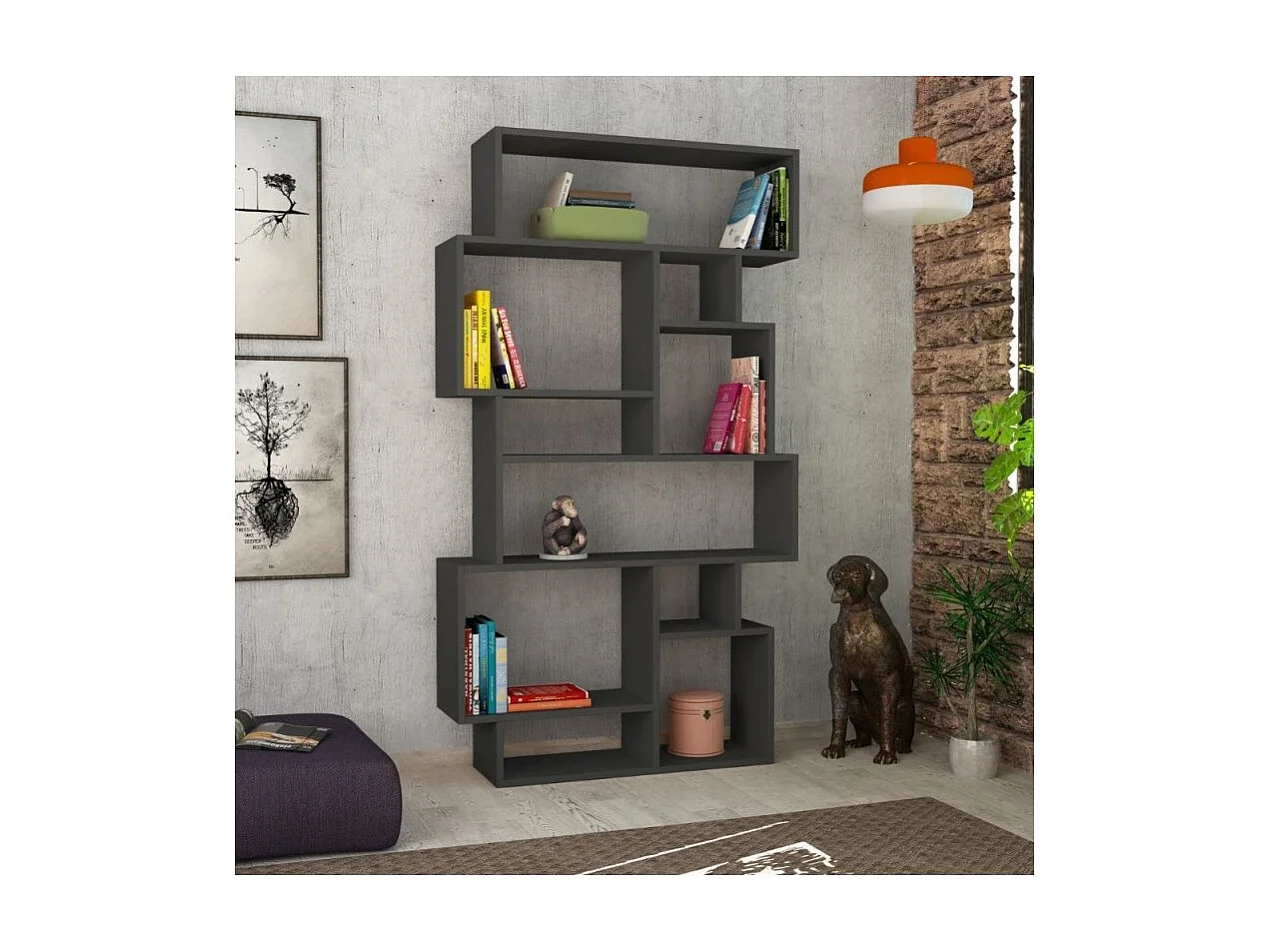 Libreria orizzontale bifacciale Karmato 96x168,5 colore antracite