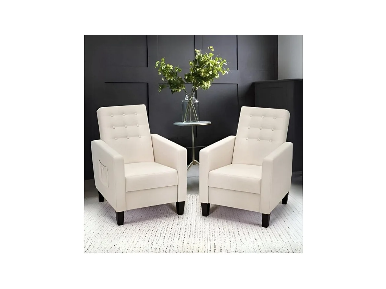 Poltrona recliner con massaggio Malea tessuto beige