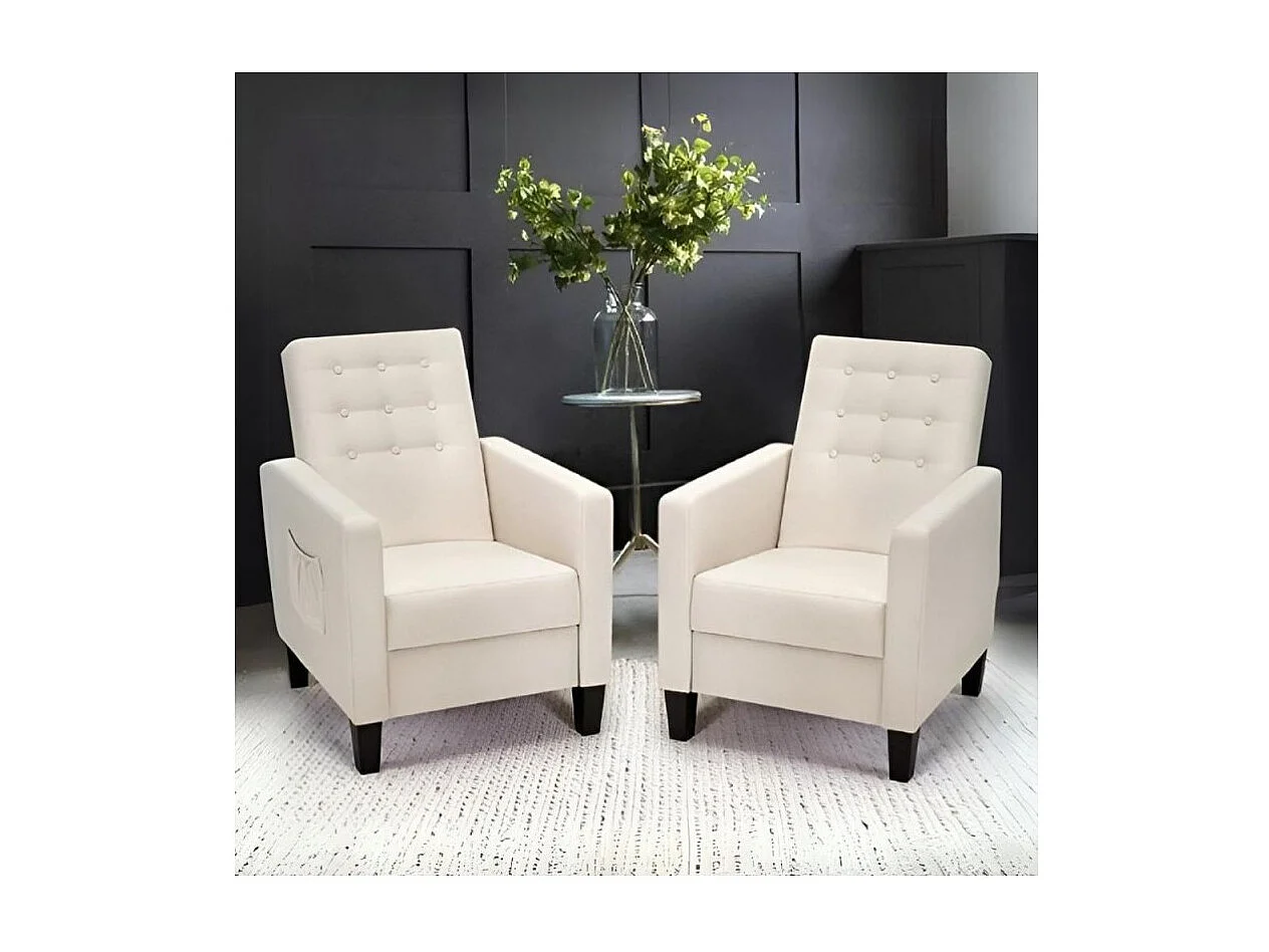 Poltrona recliner con massaggio Malea tessuto beige