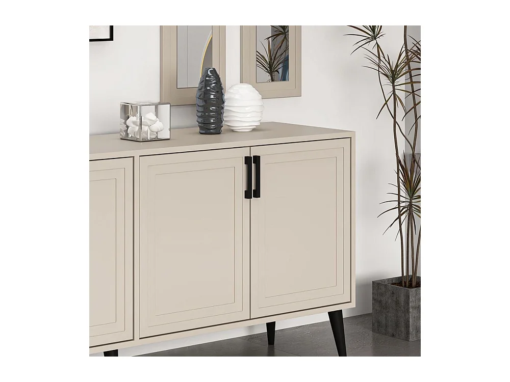 Madia Prime colore cashmere 180x45x80H con due specchi a parete