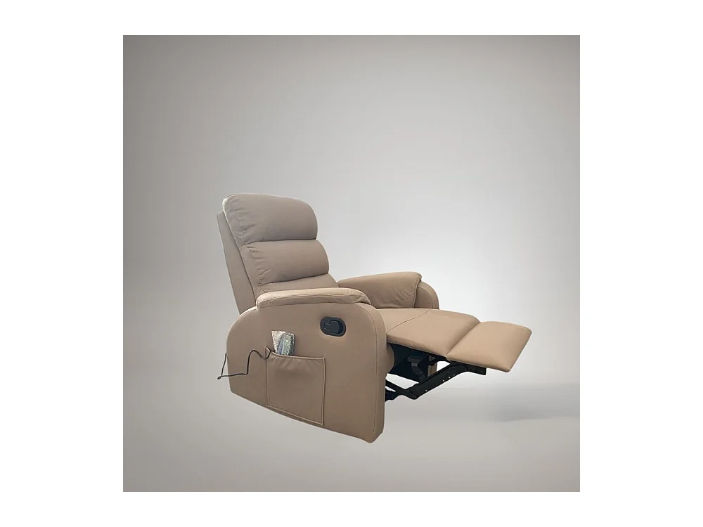 Poltrona relax manuale con 8 punti di massaggio Futura Mozart taupè