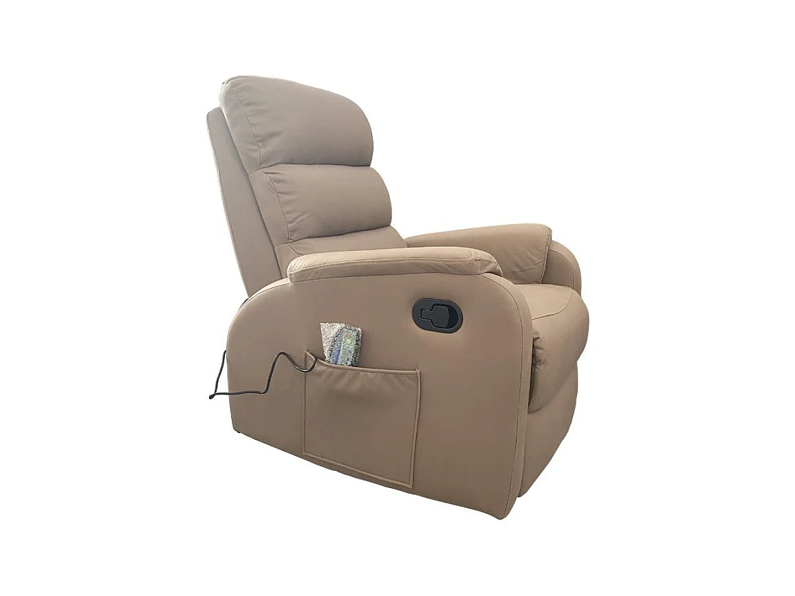 Poltrona relax manuale con 8 punti di massaggio Futura Mozart taupè