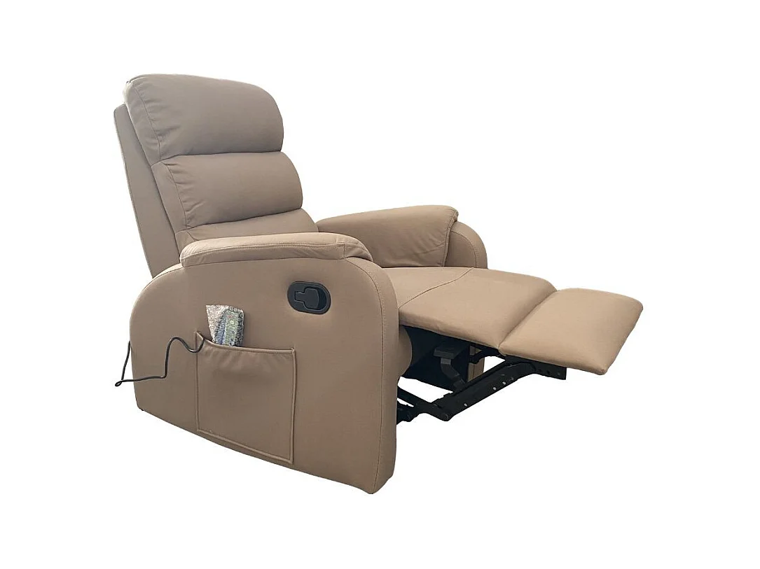 Poltrona relax manuale con 8 punti di massaggio Futura Mozart taupè
