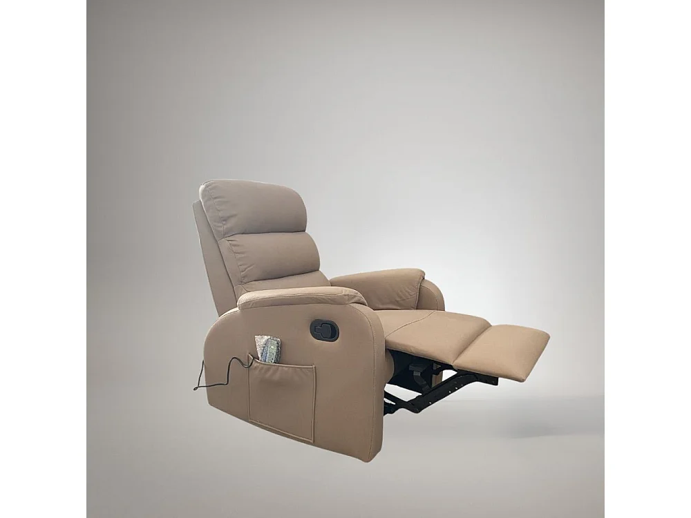 Poltrona relax manuale con 8 punti di massaggio Futura Mozart taupè