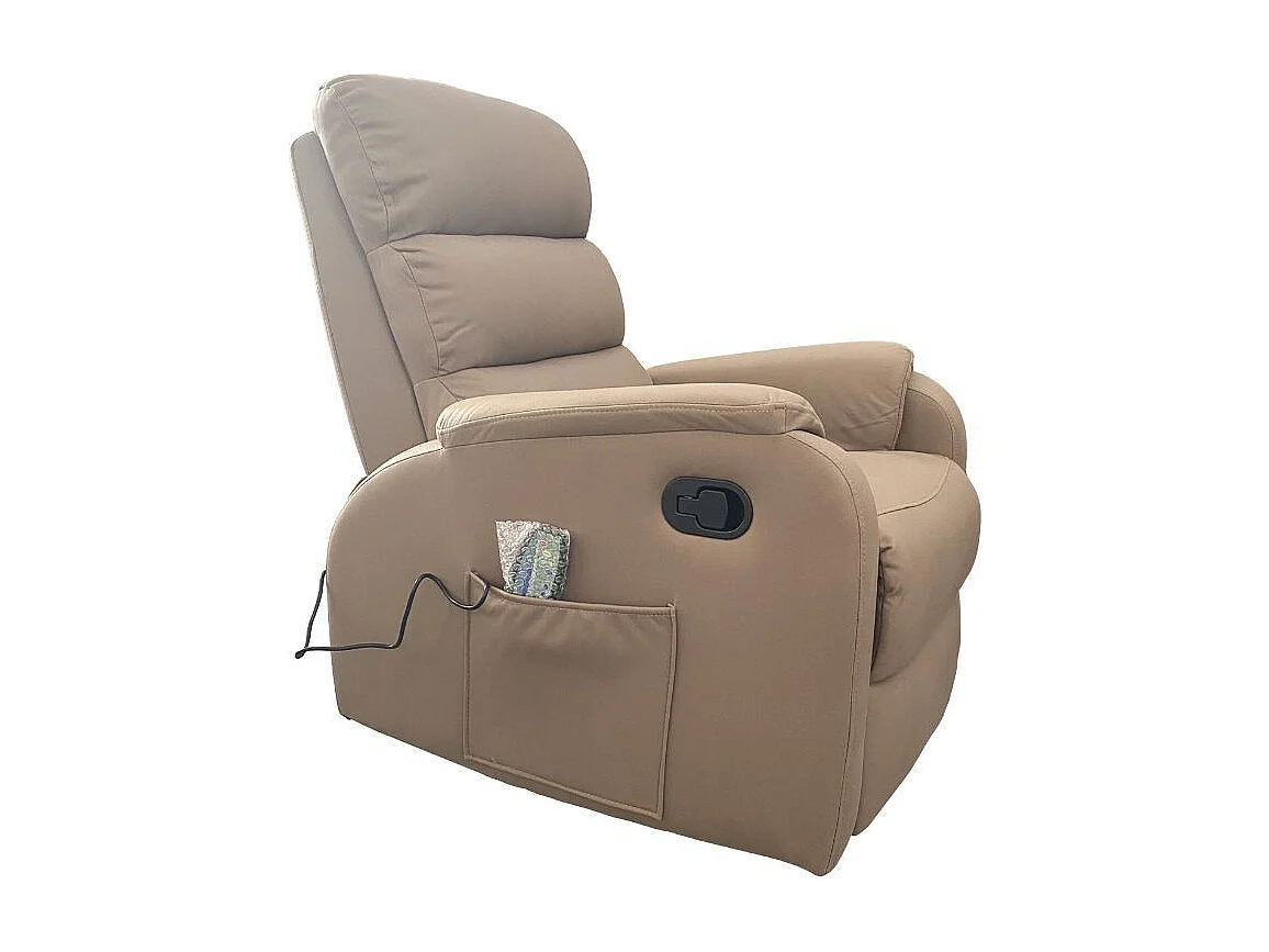 Poltrona relax manuale con 8 punti di massaggio Futura Mozart taupè