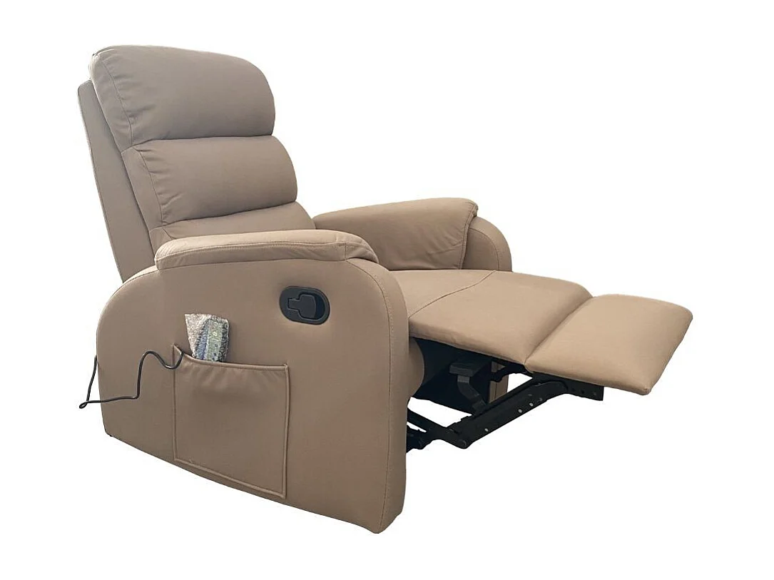 Poltrona relax manuale con 8 punti di massaggio Futura Mozart taupè