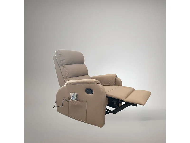 Poltrona relax manuale con 8 punti di massaggio Futura Mozart taupè