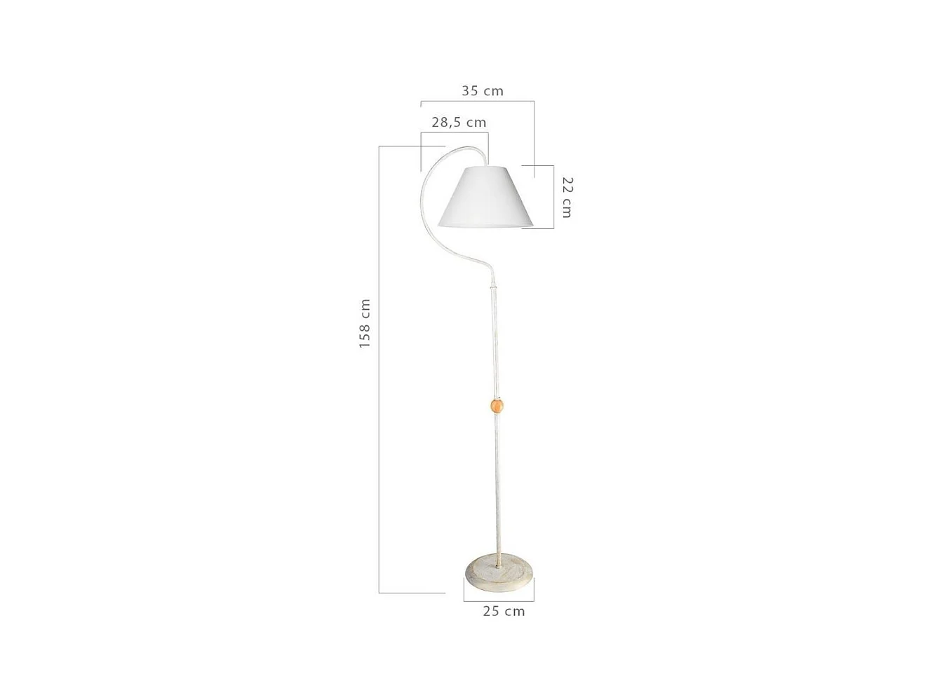 Lampada da terra a stelo con paralume tessuto bianco Geo ASZ1043