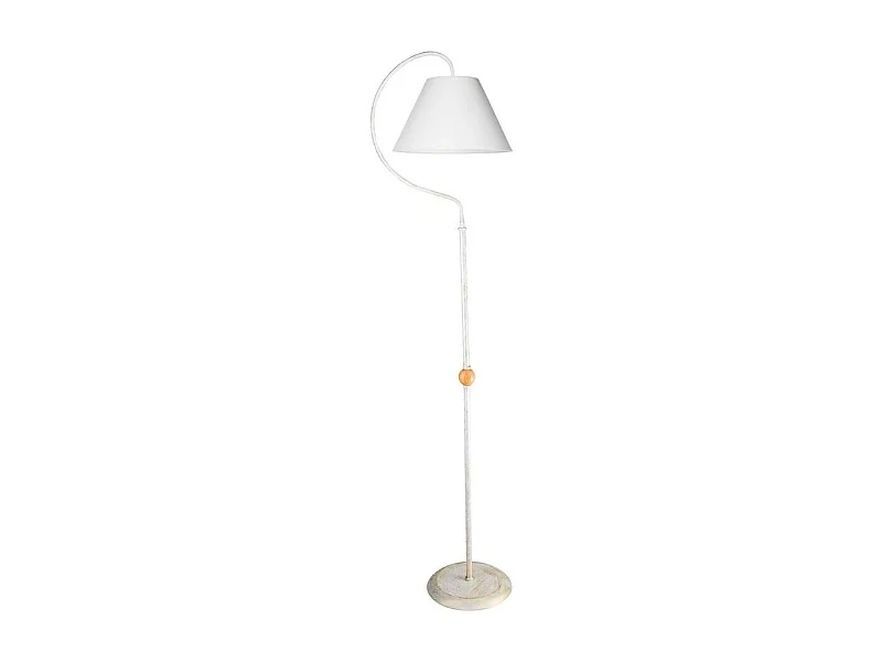 Lampada da terra a stelo con paralume tessuto bianco Geo ASZ1043