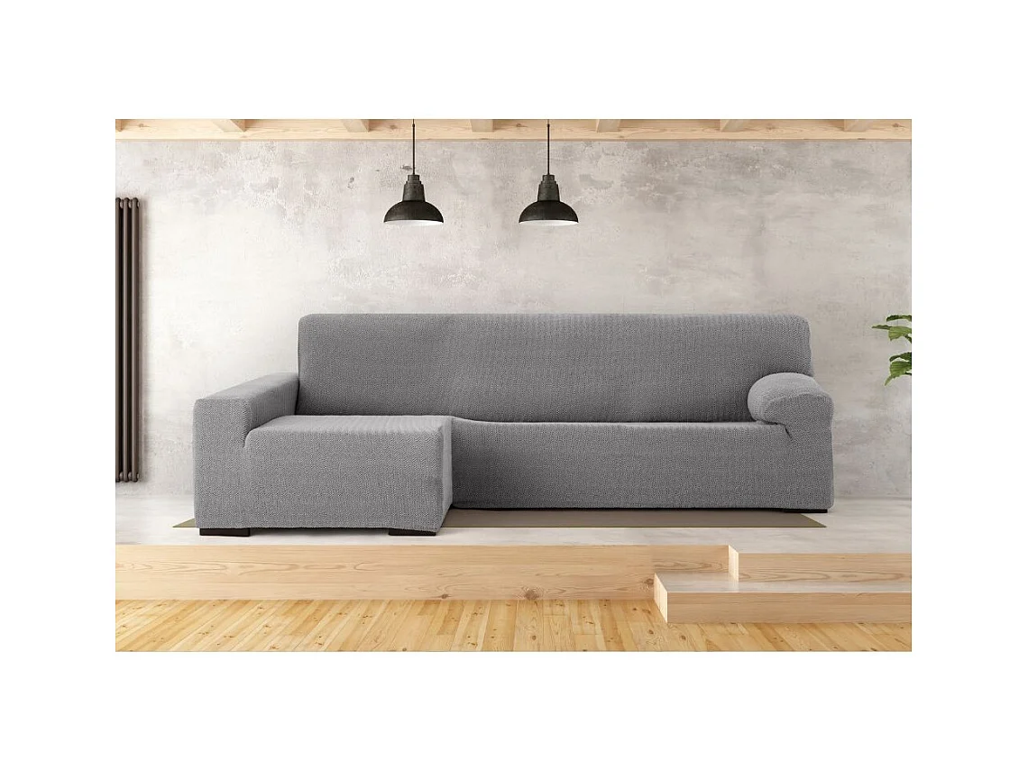 Copridivano penisola sinistra grigio Troya elastico 250-310 bracciolo lungo