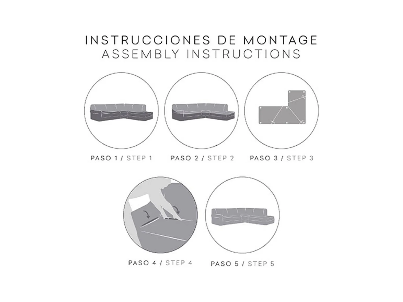 Copridivano angolare destro grigio Jaz 350-500