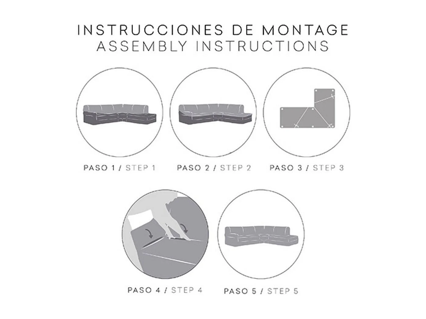 Copridivano angolare destro grigio Jaz 350-500