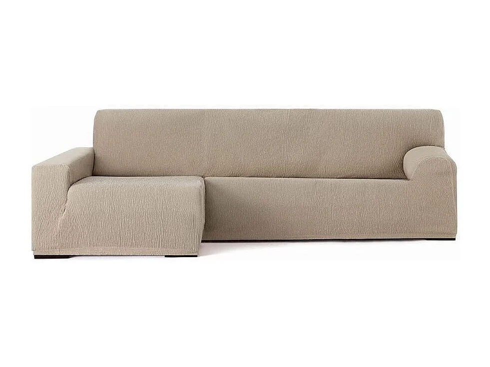 Copridivano penisola sinistra beige Troya elastico 250-310 bracciolo lungo