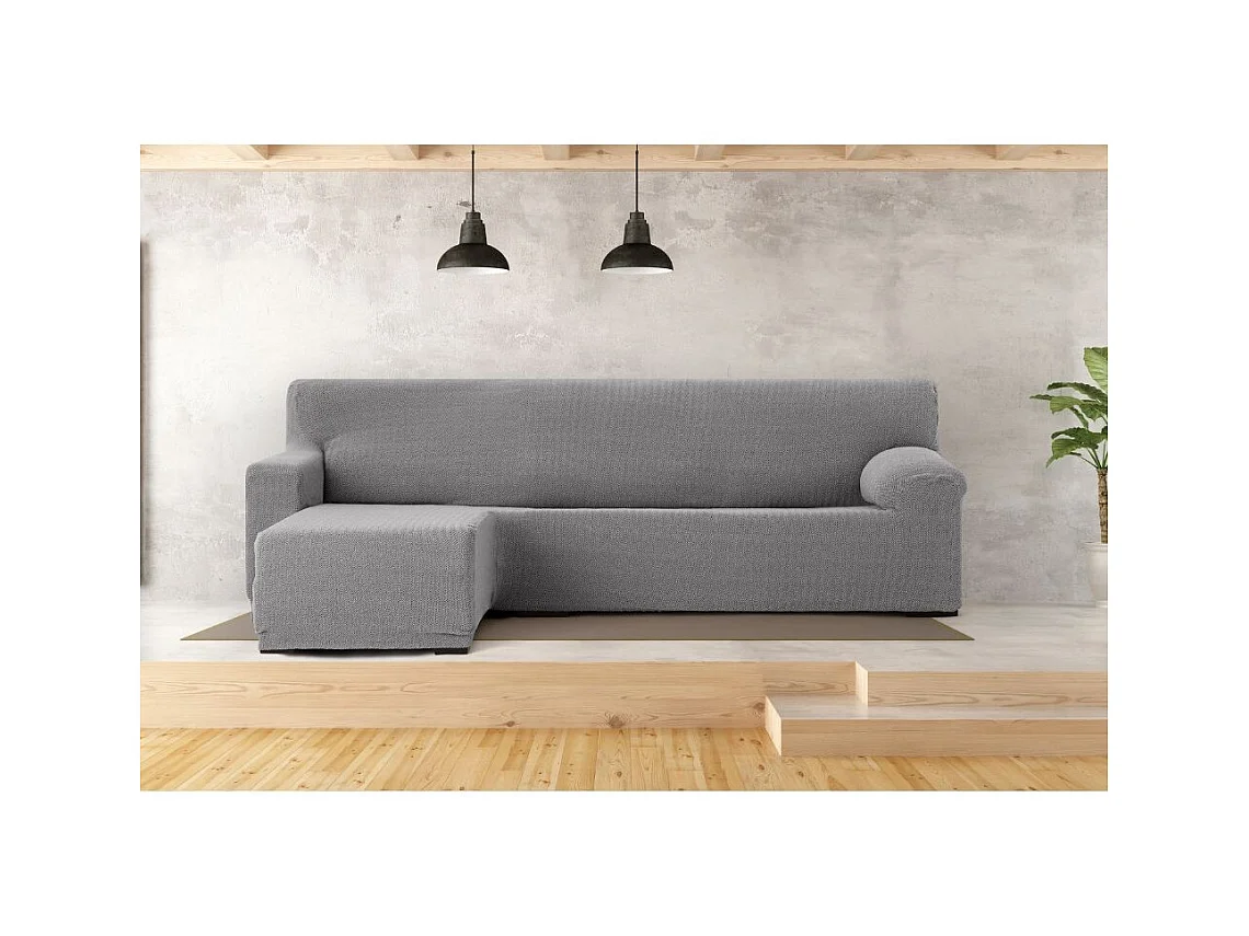 Copridivano penisola sinistra grigio Troya elastico 250-310 bracciolo corto