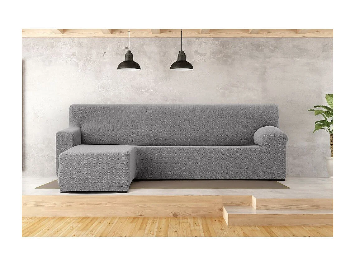 Copridivano penisola sinistra grigio Troya elastico 250-310 bracciolo corto