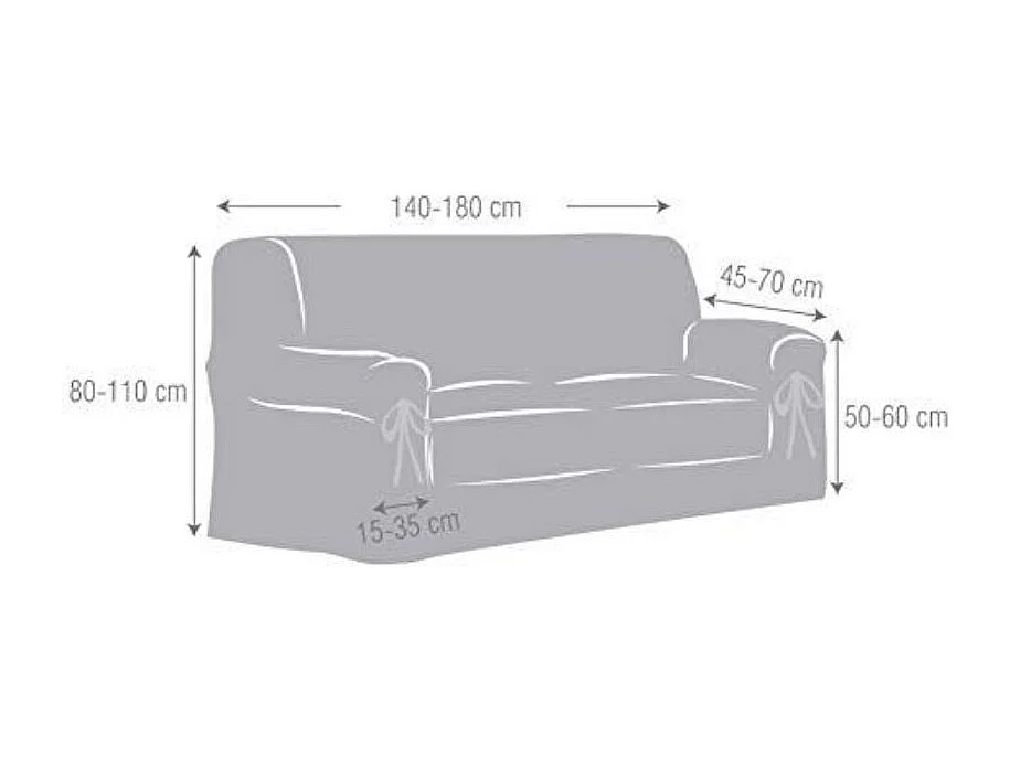 Copridivano universale beige Levante 140-180 con lacci