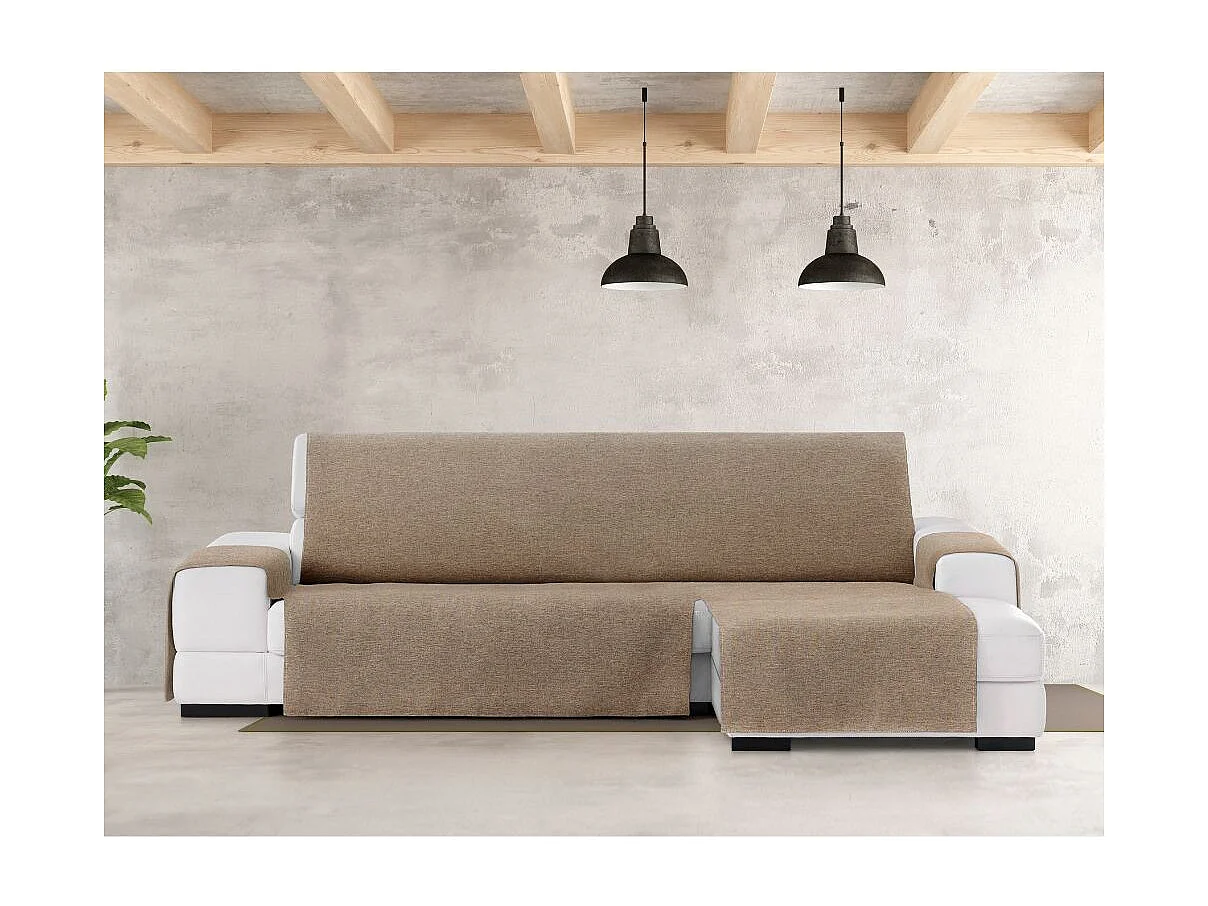 Copridivano penisola destra beige tessuto jacquard Valeria 240