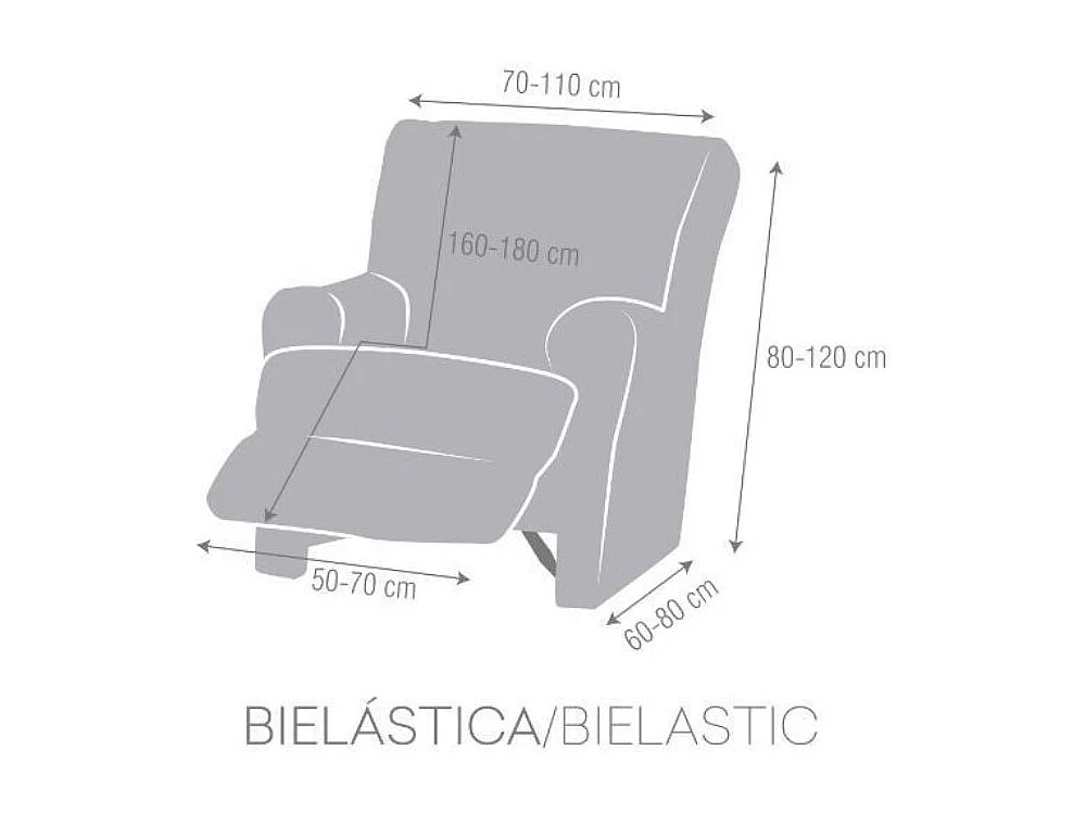 Copripoltrona recliner grigio Jaz 70-110