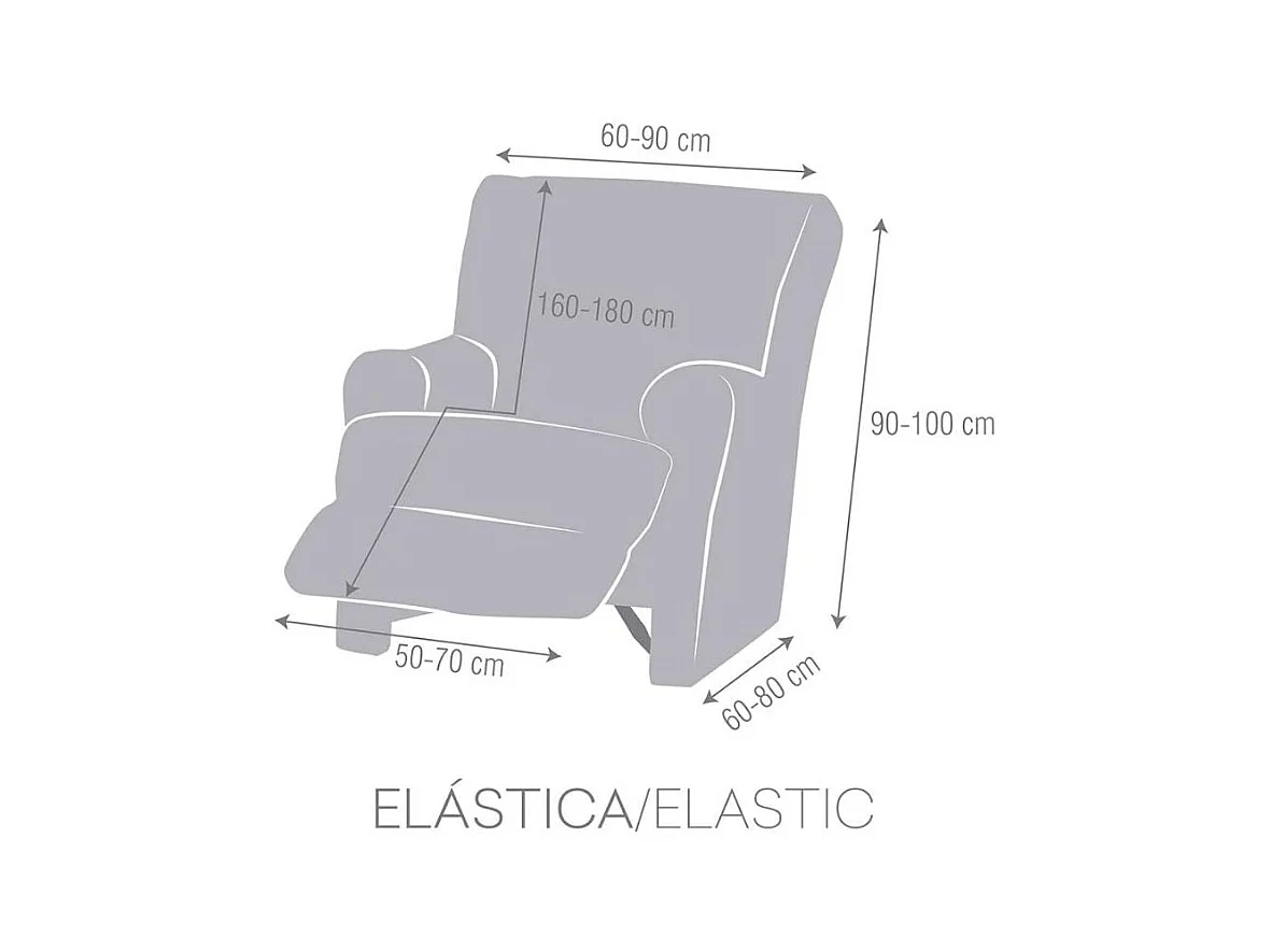 Copripoltrona relax grigio Troya elastico 60-90