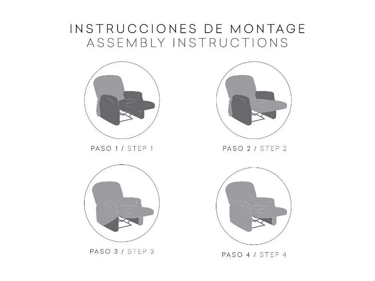 Copripoltrona relax grigio Troya elastico 60-90