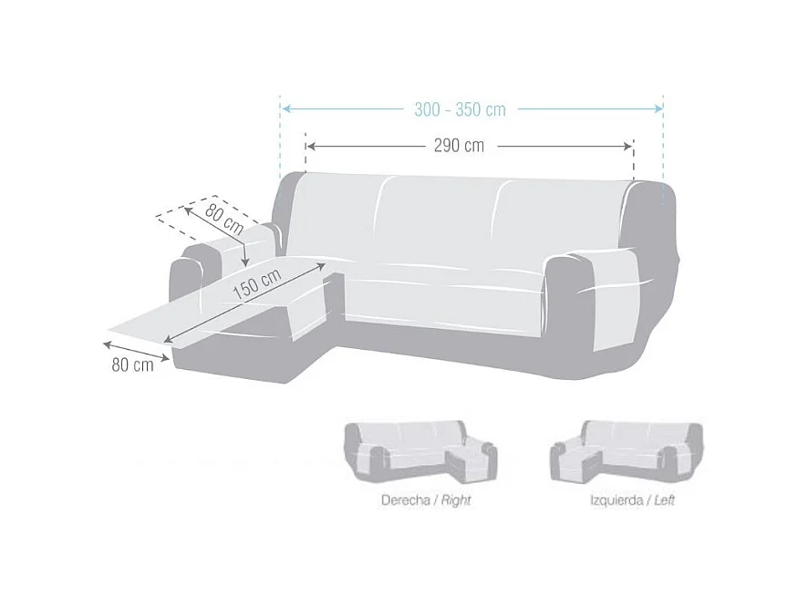 Copridivano penisola sinistra crema Levante 290