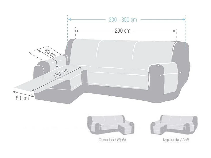Copridivano penisola sinistra crema Levante 290