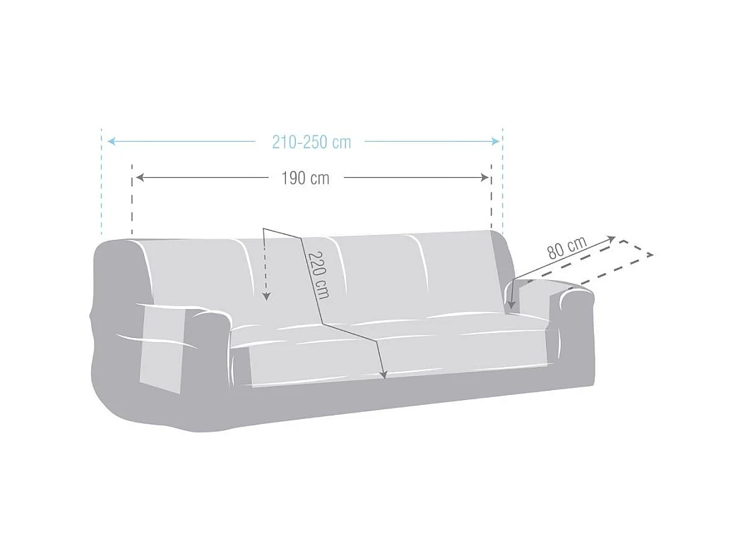 Copridivano 4 posti beige tessuto jacquard Valeria 190