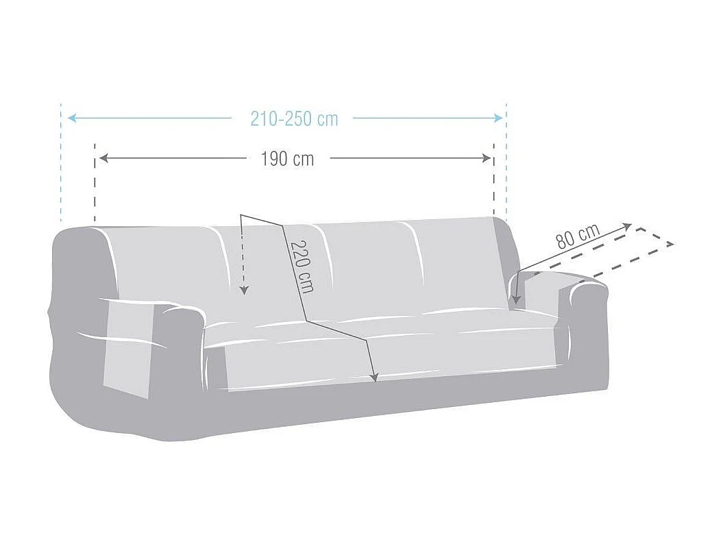 Copridivano 4 posti beige tessuto jacquard Valeria 190