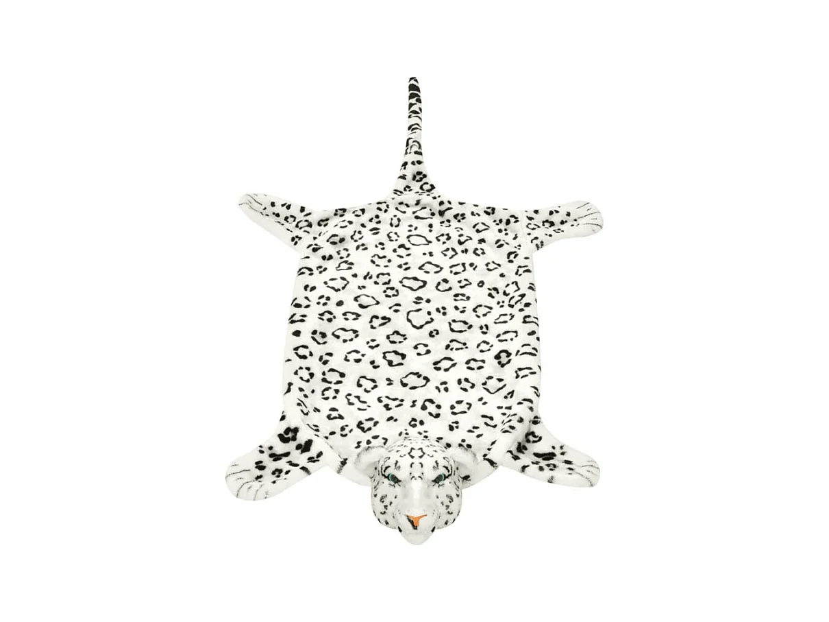 Tapis en peluche en forme de léopard 139 cm Blanc