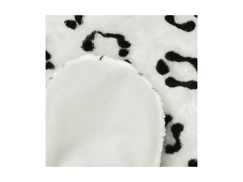 Tapis en peluche en forme de léopard 139 cm Blanc