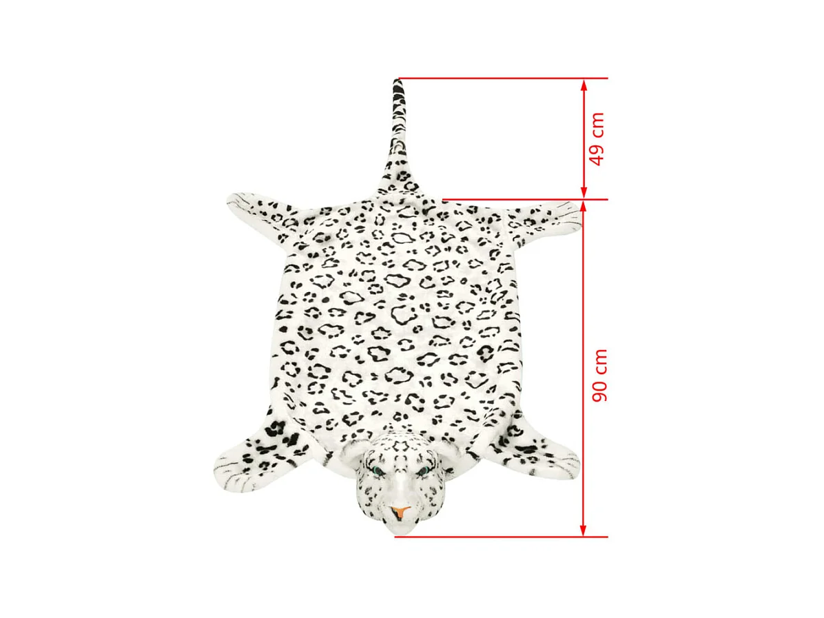 Tapis en peluche en forme de léopard 139 cm Blanc