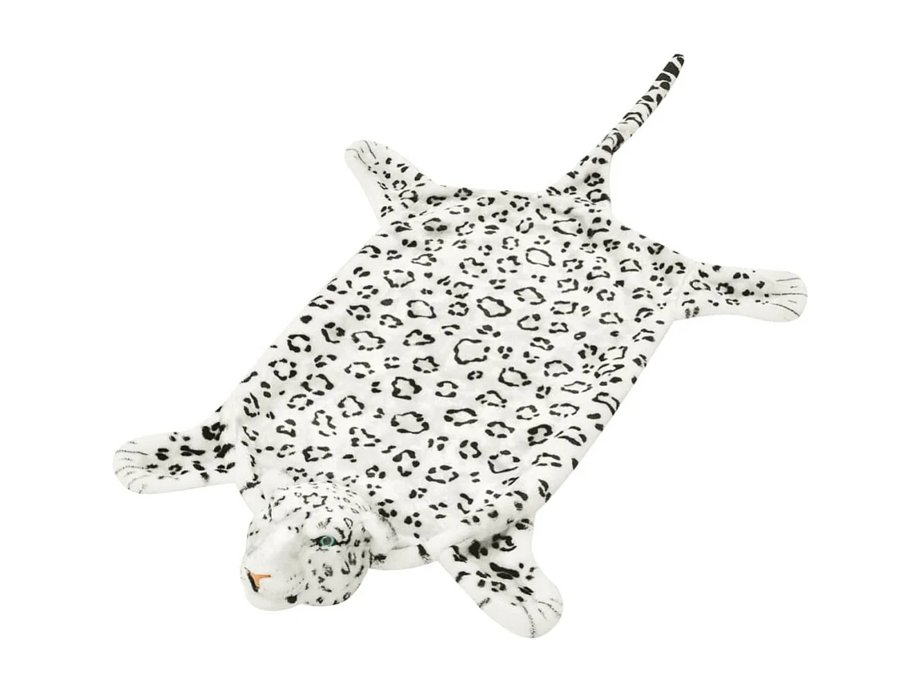 Tapis en peluche en forme de léopard 139 cm Blanc