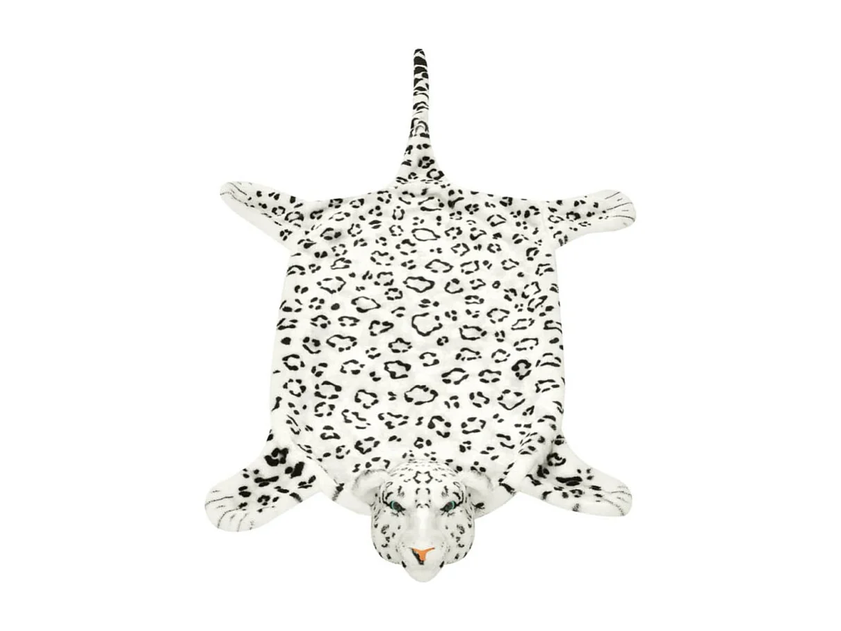 Tapis en peluche en forme de léopard 139 cm Blanc