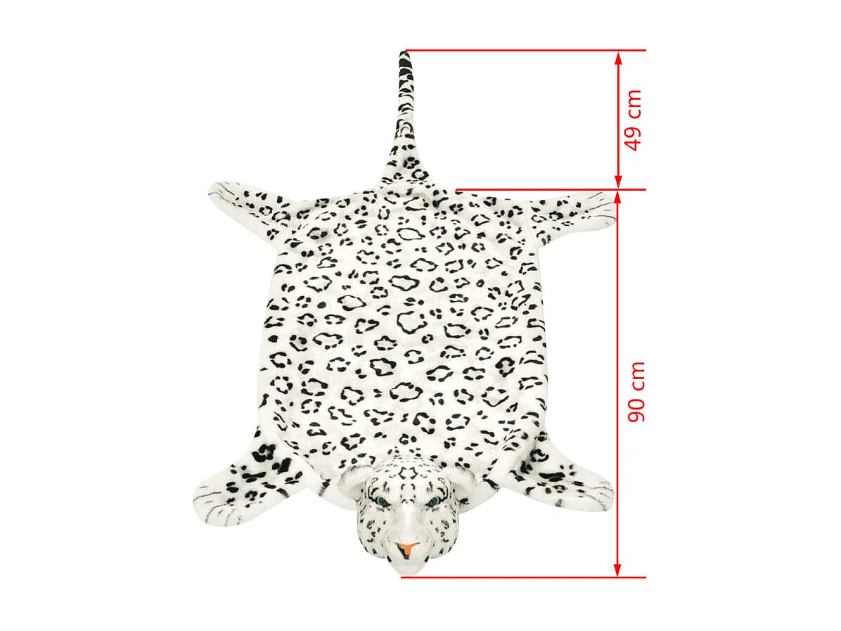 Tapis en peluche en forme de léopard 139 cm Blanc