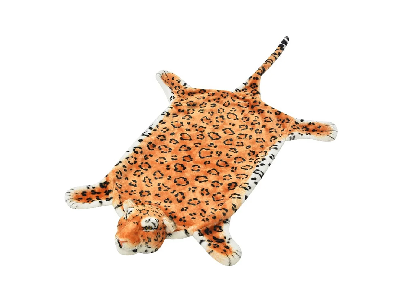 Tapis en peluche en forme de léopard 139 cm Marron