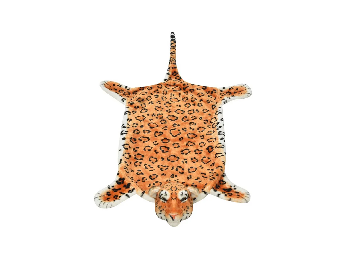 Tapis en peluche en forme de léopard 139 cm Marron
