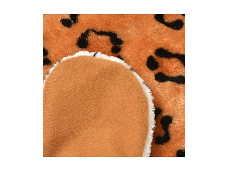 Tapis en peluche en forme de léopard 139 cm Marron