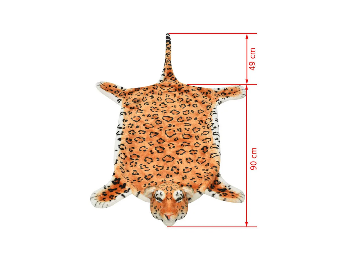 Tapis en peluche en forme de léopard 139 cm Marron