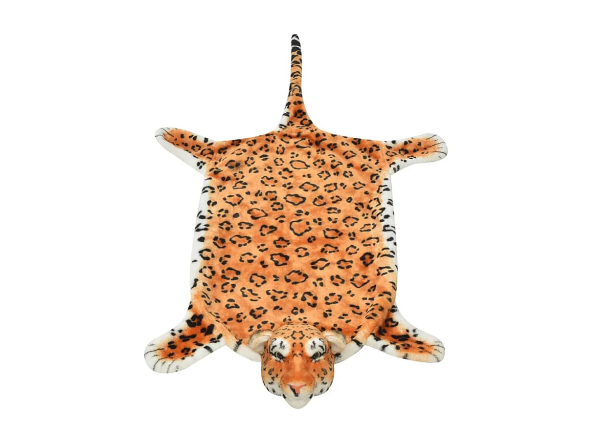 Tapis en peluche en forme de léopard 139 cm Marron